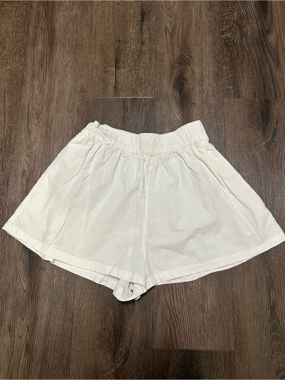 Free People White Linen Shorts